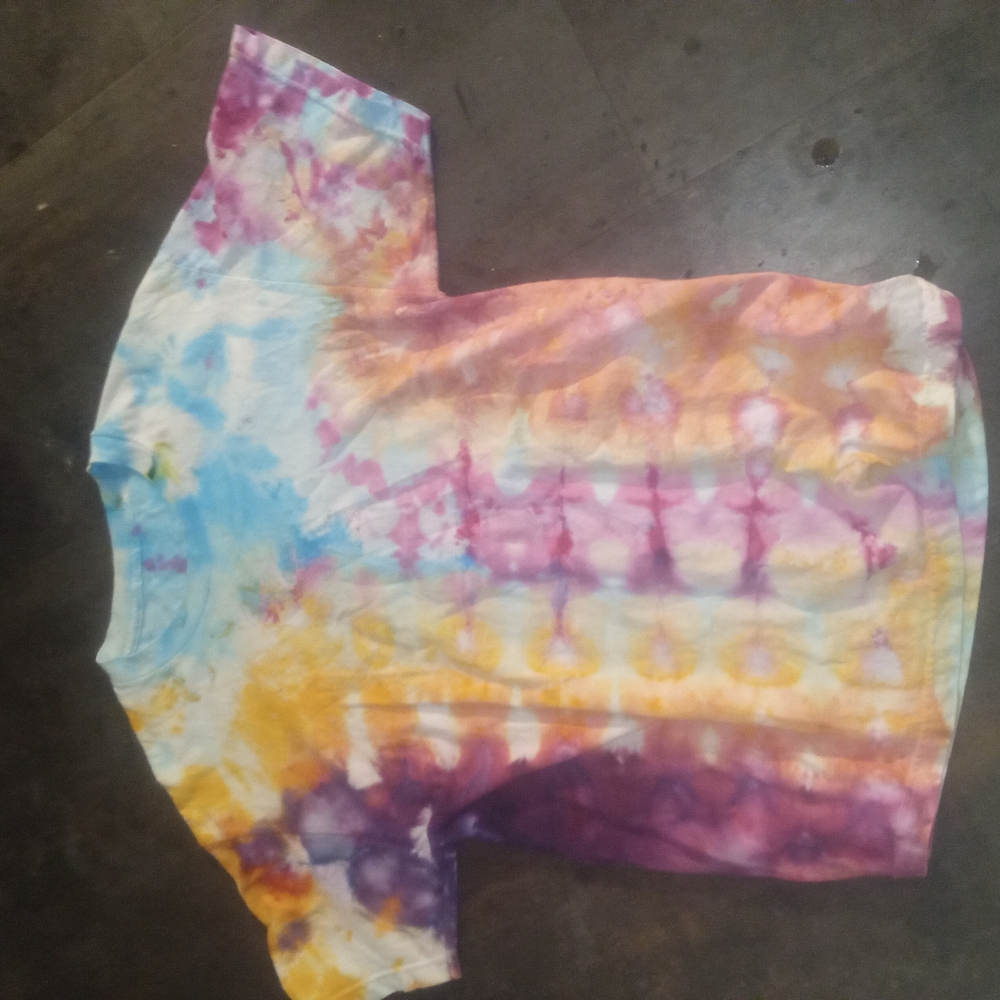 Blue and Purple Short Sleeve Tie-Dye Tee